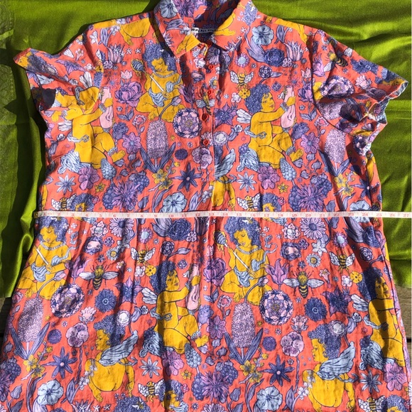Print All Over Me XXXL 100% Linen Shirt Dress - Picture 8 of 13